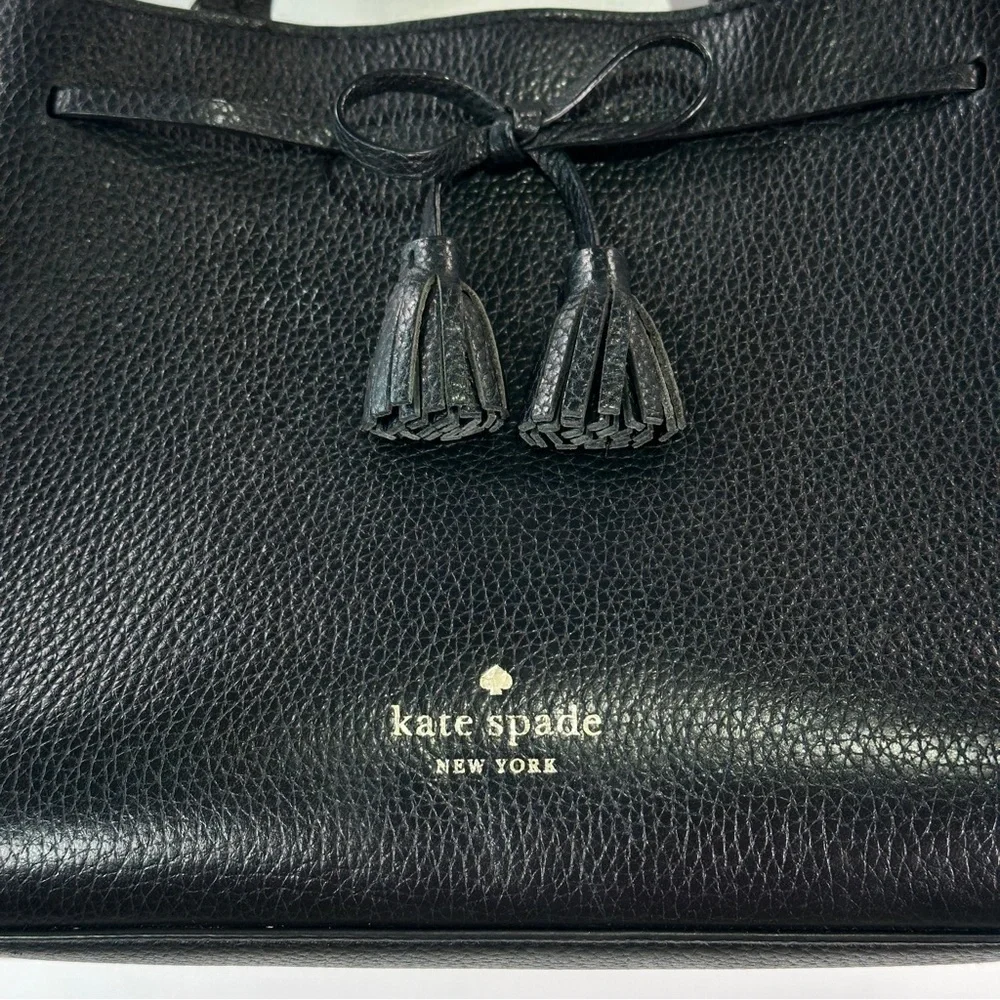 Kate Spade Zip Top Work Tote Structured Leather Black